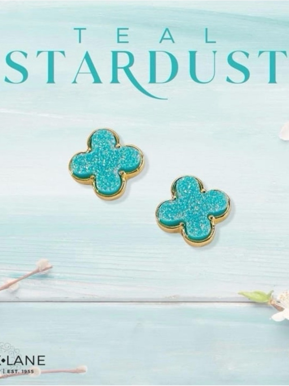 Park Lane Gold-Tone Turquoise Clover Earrings